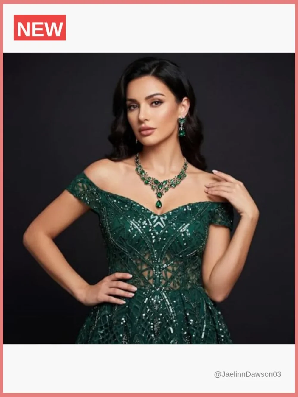 Teardrop Cluster Crystal Bridal Jewelry Set Necklace Earrings